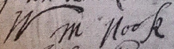 Signature of William Nook 1724